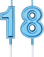 18th birthday candles cake numeral candles happy birthday cake candles topper decoration for birthday party wedding anniversary celebration supplies (blue) logo