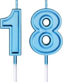 img 4 attached to 18Th Birthday Candles Cake Numeral Candles Happy Birthday Cake Candles Topper Decoration For Birthday Party Wedding Anniversary Celebration Supplies (Blue)