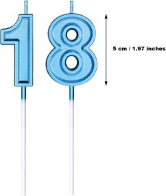 img 3 attached to 18Th Birthday Candles Cake Numeral Candles Happy Birthday Cake Candles Topper Decoration For Birthday Party Wedding Anniversary Celebration Supplies (Blue)