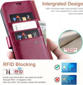 img 2 attached to Galaxy S22 Plus 5G Wallet Case, PU Leather Flip Folio With Card Holders RFID Blocking Kickstand Shockproof TPU Inner Shell Phone Cover 6.6 Inch (2022) Ocase Burgundy