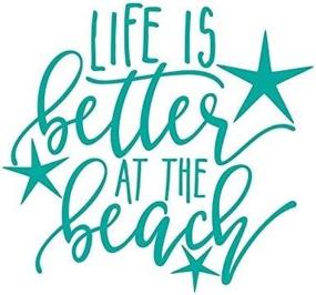 img 1 attached to CMI ND021T Life is Better at The Beach Decal Sticker: 5.5x5.1 Inches Teal Vinyl, High-Quality & Fun Design