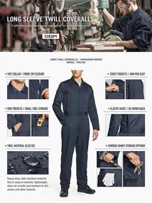 img 2 attached to CQR Men'S Stain & Wrinkle Resistant Zip-Front Coverall - Multi-Pocketed Work Jumpsuit With Action Back Design