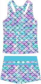 img 4 attached to Stylish And Protective Two-Piece Girls Swimsuits For Summer Beach Fun!