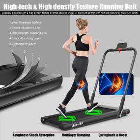 img 2 attached to Portable Folding Treadmill For Home And Office With Walk, Jog And Run Modes - SAFEPLUS 2 In 1 Under Desk Treadmill