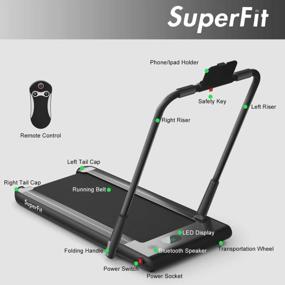 img 3 attached to Portable Folding Treadmill For Home And Office With Walk, Jog And Run Modes - SAFEPLUS 2 In 1 Under Desk Treadmill