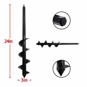 img 2 attached to 3X24" Garden Auger Spiral Drill Bit Bulb Planter Post Hole Digger For Hex Driver Drills, Solid Shaft Planting Soil Auger