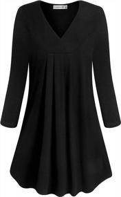 img 4 attached to Stylish And Comfortable: MOQIVGI Women'S V Neck Long Sleeve Blouse For Casual And Fashionable Look