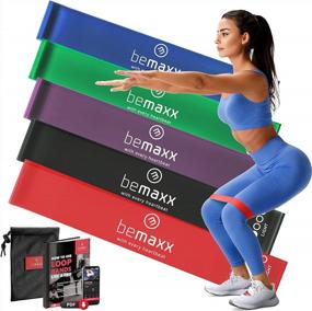img 4 attached to Loop Resistance Booty Band Set: Get Fit With Home Gym Equipment For Leg Butt Hip Training Workout Stretching Tube Sport Yoga Pilates Fitness Men Women + Exercise Guide & Bag!