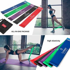 img 2 attached to Loop Resistance Booty Band Set: Get Fit With Home Gym Equipment For Leg Butt Hip Training Workout Stretching Tube Sport Yoga Pilates Fitness Men Women + Exercise Guide & Bag!