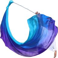 winged sirenny's vibrant 70" play silk scarf with poi ball, flag ribbon streamer for belly dance practice and more logo