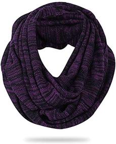 img 1 attached to Men'S Purple And Black Knit Infinity Scarf For Winter - FORBUSITE E5001B