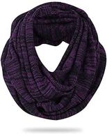 men's purple and black knit infinity scarf for winter - forbusite e5001b logo