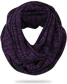 img 4 attached to Men'S Purple And Black Knit Infinity Scarf For Winter - FORBUSITE E5001B