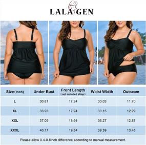 img 1 attached to Flattering And Chic: LALAGEN Women'S Plus Size Swimdress With Adjustable Straps And Tankini Bikini Set