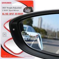 🔍 enhanced visibility: fan shape curved blind spot mirror with hd glass | frameless 360° adjustable convex rear view mirror for cars trucks and suvs - 2pcs логотип