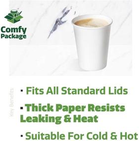 img 2 attached to ☕ 100-Pack 10 oz White Paper Coffee &amp; Tea Cups for Hot Beverages