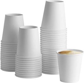 img 4 attached to ☕ 100-Pack 10 oz White Paper Coffee &amp; Tea Cups for Hot Beverages