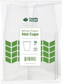 img 1 attached to ☕ 100-Pack 10 oz White Paper Coffee &amp; Tea Cups for Hot Beverages