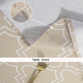 img 2 attached to Water-Repellent Khaki Tablecloth - 52 X 52-Inch Square Table Cover - Spill Proof Fabric