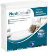 protect your mattress with plushdeluxe waterproof & dust proof encasement | full size cover with zipper, cotton terry surface & 6-sided protection for 12-15 inches mattress logo
