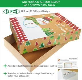 img 1 attached to 🎁 Set of 12 Festive Kraft Christmas Gift Boxes with Lids for Wrapping Large Clothing and 80 Assorted Foil Christmas Tag Stickers - Perfect for Robes, Sweaters, Coats, Shirts, and Clothes Xmas Holiday Presents