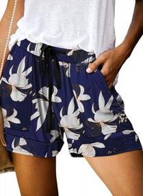 img 4 attached to Women'S Comfy Summer Shorts W/ Drawstring & Pockets - Elapsy Casual Short