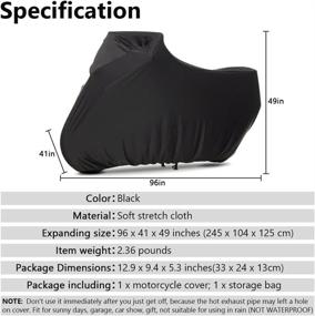 img 3 attached to 🏍️ Soft Stretch Dustproof Indoor Motorcycle Cover – Compatible with Harley Davidson, Honda, Suzuki, Kawasaki, Yamaha, and All Motorcycles – 96 Inches