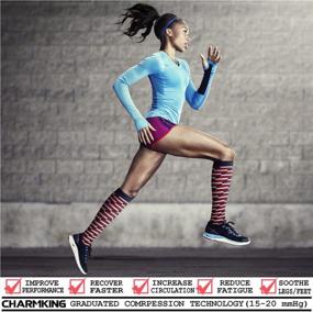 img 3 attached to Компрессионные носки CHARMKING для женщин и мужчин (8 пар) 15-20 мм рт. ст. - лучшая поддержка для спортивного бега, велоспорта