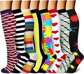 img 4 attached to CHARMKING Compression Socks For Women & Men Circulation (8 Pairs)15-20 MmHg Is Best Support For Athletic Running,Cycling