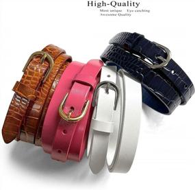img 2 attached to Stylish And Sleek: Genuine Leather Skinny Belts For Women'S Fashion