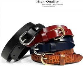 img 3 attached to Stylish And Sleek: Genuine Leather Skinny Belts For Women'S Fashion