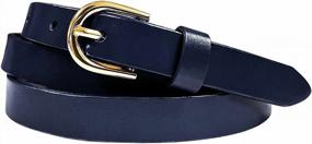 img 4 attached to Stylish And Sleek: Genuine Leather Skinny Belts For Women'S Fashion