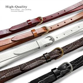 img 1 attached to Stylish And Sleek: Genuine Leather Skinny Belts For Women'S Fashion