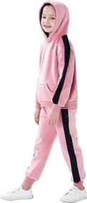 img 3 attached to Girls Velour Tracksuit Jogging Sweatsuits Girls' Clothing ~ Active