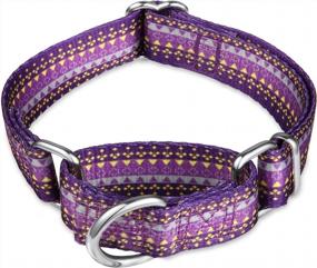 img 4 attached to Dazzber Puppy Collar Ошейник для собак Martingale - ошейник для домашних животных с защитой от побега для маленьких собак, регулируемый от 10 до 15 дюймов, темно-фиолетовый