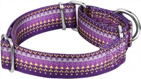 img 3 attached to Dazzber Puppy Collar Ошейник для собак Martingale - ошейник для домашних животных с защитой от побега для маленьких собак, регулируемый от 10 до 15 дюймов, темно-фиолетовый