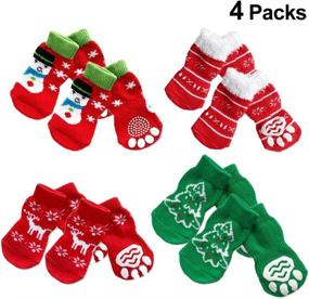 img 3 attached to POPETPOP Non Slip Cotton Christmas Pattern Dogs