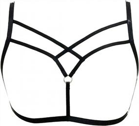 img 4 attached to Strappy Hollow Out Caged Halter Bra Top For Women - Sexy Body Harness Lingerie With Criss-Cross Back And Bandeau Design