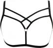 strappy hollow out caged halter bra top for women - sexy body harness lingerie with criss-cross back and bandeau design logo