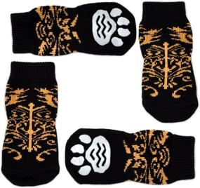 img 4 attached to 🧦 Posch Anti-Slip Knit Pet Socks: Traction Soles for Indoor Wear, Slip-On Paw Protectors