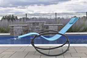 img 1 attached to Vivere ORBL1-TT Outdoor Rocking Chair, True Turquoise Orbital Lounger