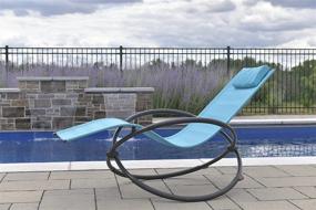 img 2 attached to Vivere ORBL1-TT Outdoor Rocking Chair, True Turquoise Orbital Lounger