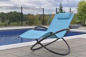 img 3 attached to Vivere ORBL1-TT Outdoor Rocking Chair, True Turquoise Orbital Lounger