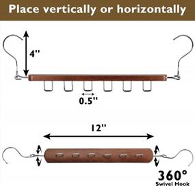 img 2 attached to Lagute Solide Вешалки для экономии места - Деревянный органайзер для одежды для шкафа, Экономия места для одежды, Гардеробный шкаф Органайзер для вешалок для одежды Укладчик Складные вешалки для экономии места, коричневый (5 шт.)