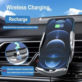 img 1 attached to 📱 GOOSUO Wireless Car Phone Holder Charger - 10W Fast Charging for iPhone 12/11/Pro/XS/XR/8 Plus, Samsung Galaxy S10/S9/Note10/Note9 - Black+Blue