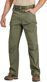 img 4 attached to CRYSULLY Men'S Outdoor Quick Dry Lightweight Elastic-Waist Thin Cargo Hiking Tactical Pants (No Belt)