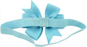 img 1 attached to 🎀 Adorable 2pc/Set Baby Girls Grosgrain Ribbon Hairband Set with Ribbon Bows – JB10 Headband Collection