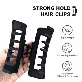img 1 attached to 4Pcs Rectangle Hair Clips For Women Girls, 3.5'' Non Slip Hair Claw Clips For Thin Hair And Thick Hair, Hair Clip Square Hair Jaw Clips, Hair Clamps Strong Hold Clips For Hair (Black)