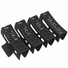 img 4 attached to 4Pcs Rectangle Hair Clips For Women Girls, 3.5'' Non Slip Hair Claw Clips For Thin Hair And Thick Hair, Hair Clip Square Hair Jaw Clips, Hair Clamps Strong Hold Clips For Hair (Black)