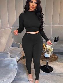 img 1 attached to Stylish Women'S Two-Piece Workout Set With Crop Top, Jogger Track Suit, And Leggings Pants For Fitness And Fashion